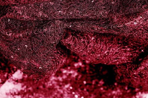 Textuur, patroon, Lace stof in het rood op een witte achtergrond. Deli - Foto, afbeelding