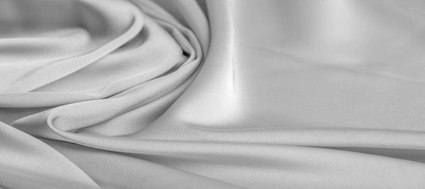 background texture, pattern. White silk fabric. It has a smooth  - Photo, Image
