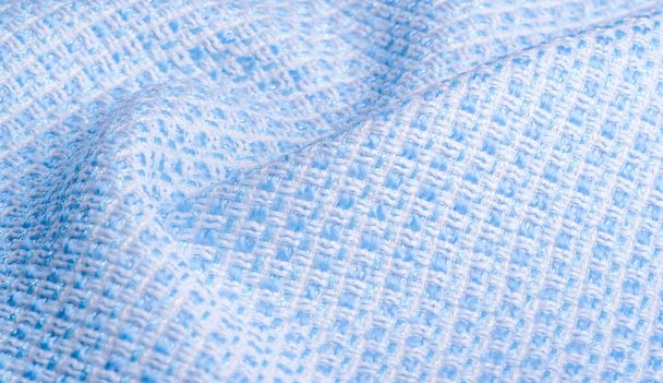 Текстура, ткань, узор. Большая полоса сине-белых нитей
, - Фото, изображение