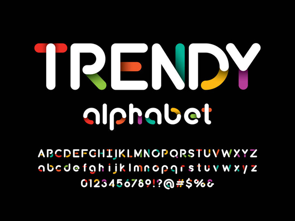Vector of stylized modern vibrant color alphabet design - Vector, Image