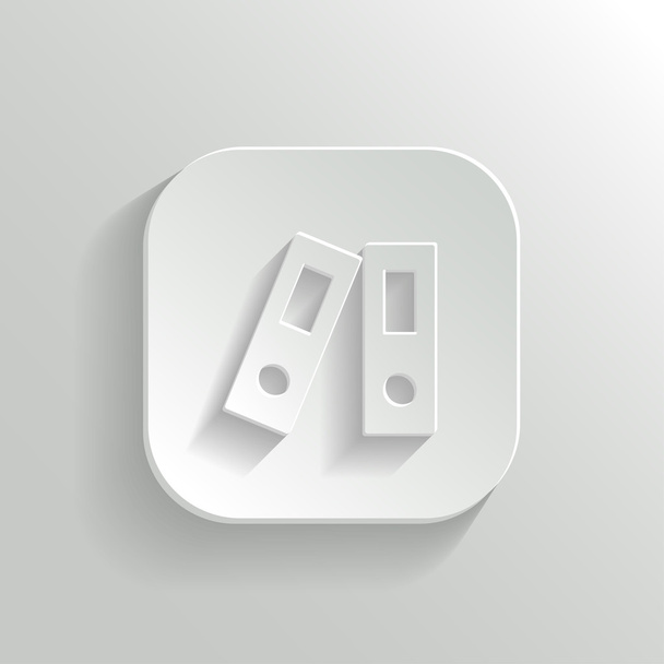 Office folder icon - vector white app button - Vetor, Imagem