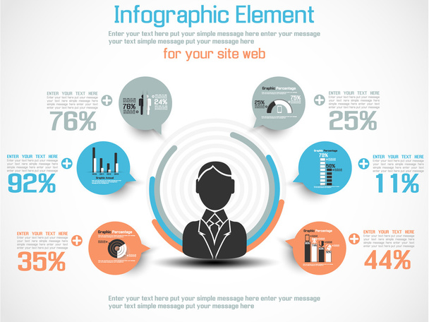 INFOGRAPHIC MODERN PEOPLE BUSINESS NEW STYLE - Vector, imagen