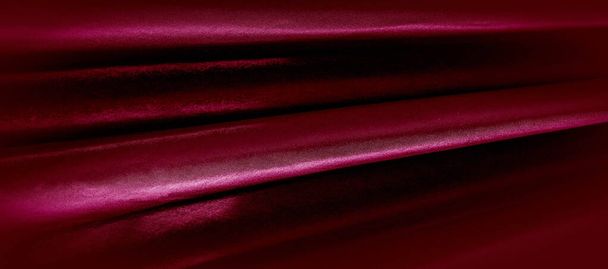 texture, red silk fabric panoramic photo. Silk Duke mood satin - - Photo, Image
