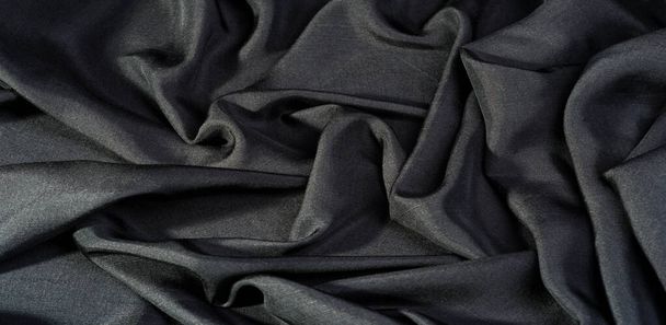 Texture, background, pattern, black color, fabric. cotton fabric - Photo, Image
