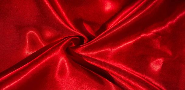 texture, background, pattern, silk fabric of red color. This ado - Photo, Image