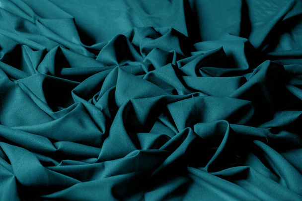 Textured, background, pattern, turquoise fabric. This is an unus - Photo, Image