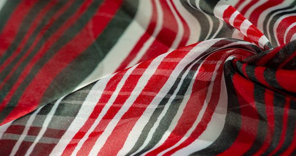 Background texture. multicolored striped silk fabric. Mexican co - Photo, Image