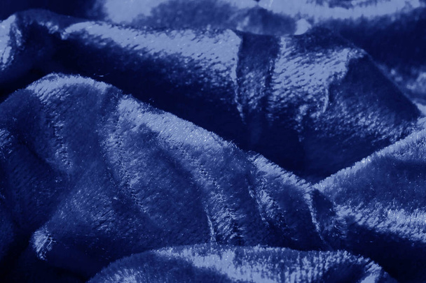 Texture background pattern velor cloth of blue color Velvet is s - Fotó, kép