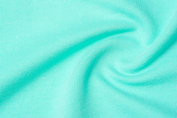  Textuur, achtergrond, patroon. De stof is gebreid blauw, Turqu - Foto, afbeelding