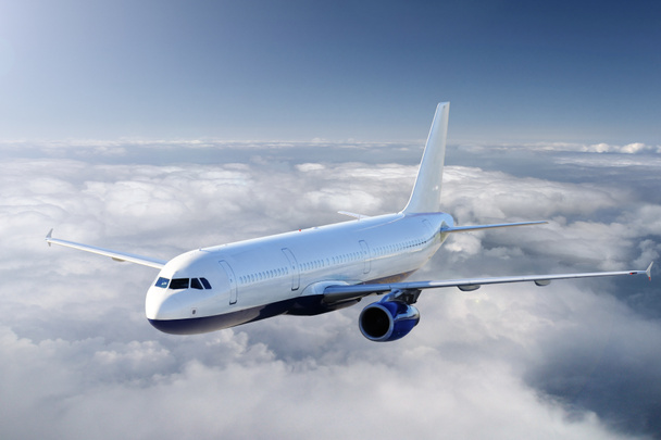 Lentokone taivaalla - Matkustajalentokone - Valokuva, kuva