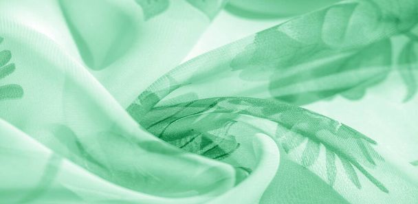 Textura de fundo, padrão, papel de parede. tecido de seda branco, verde
 - Foto, Imagem
