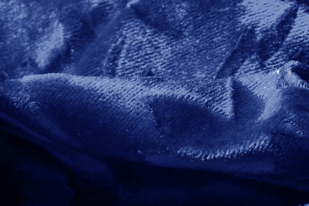 Texture background pattern velor cloth of blue color Velvet is s - Foto, Bild