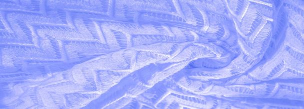 Υφή, φόντο, μοτίβο, μεταξωτό ύφασμα μπλε, πολυεπίπεδη δαντέλα TUL - Φωτογραφία, εικόνα