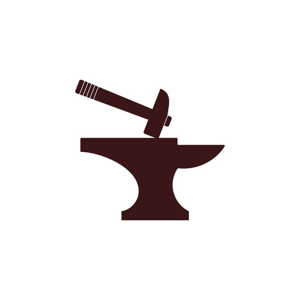 hammer iron silhouette simple symbol vector - Vector, Image