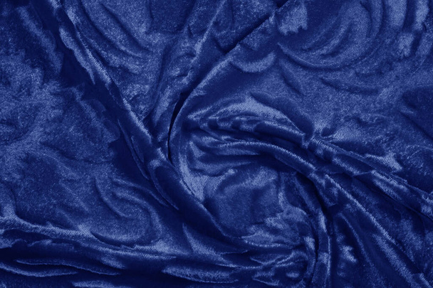 Vzorek pozadí textury sametově modré barvy Samet je s - Fotografie, Obrázek