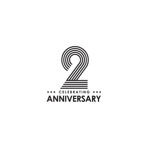 2. Jahr feiert Jubiläum Emblem Logo Design - Vektor, Bild