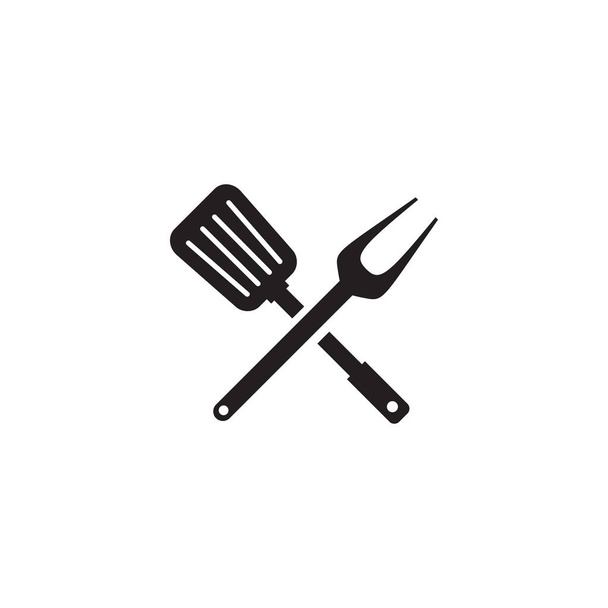 Σχεδιασμός εικονίδιο εστιατόριο με λογότυπο χρησιμοποιώντας σπάτουλα πρότυπο - Διάνυσμα, εικόνα