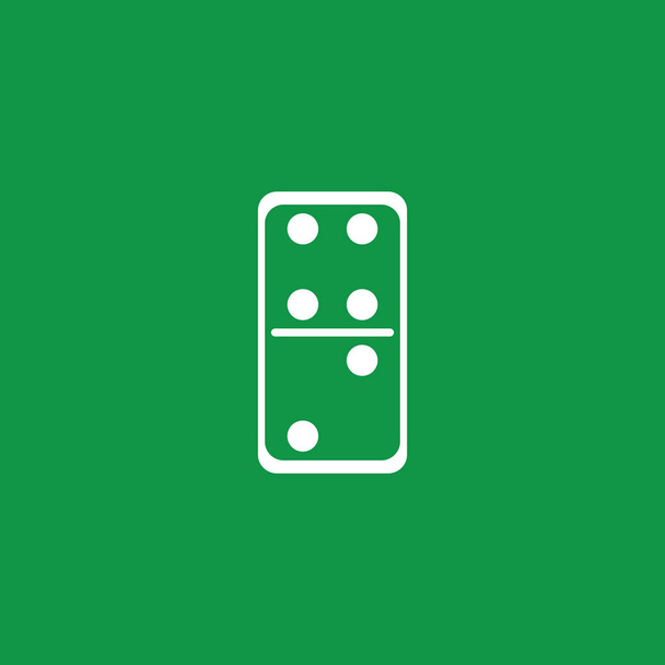 witte dominostenen kaart in groene baground vector symbool sjabloon - Vector, afbeelding