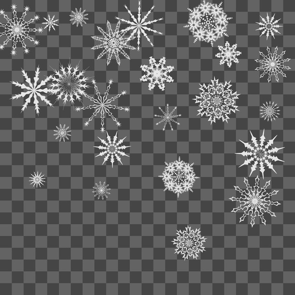 Düşen kar taneleri ile yeni yıl arka plan vektör - Vektör, Görsel