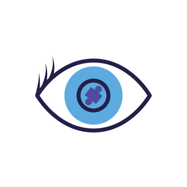 Кибербезопасность глаз на белом фоне
 - Вектор,изображение