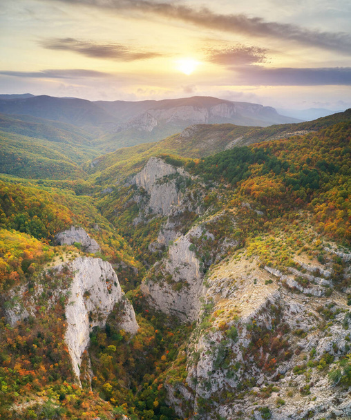 Autumn canyon panorama - Foto, Imagen