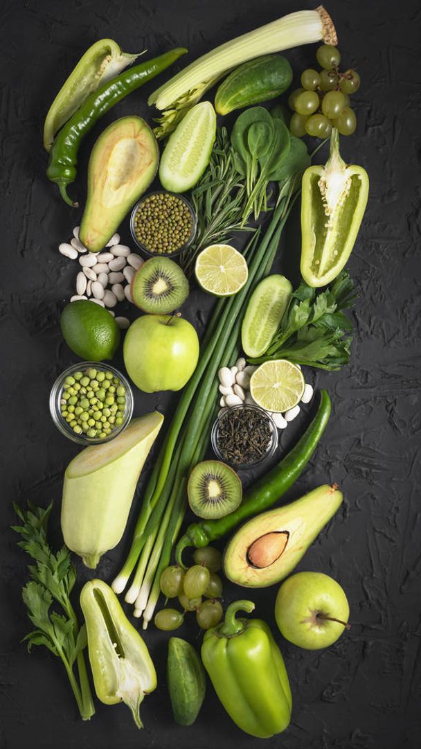 eatwell Teller, ausgewogene Ernährung, Gemüse, Zecken, Obst, Herz, - Foto, Bild