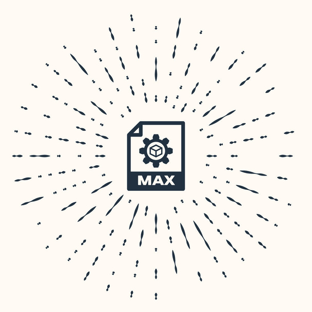 Documento de archivo MAX gris. Descargar icono del botón max aislado sobre fondo beige. Símbolo de archivo MAX. Puntos aleatorios de círculo abstracto. Ilustración vectorial
 - Vector, Imagen