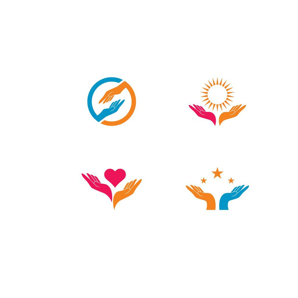 Modèle de logo de soins des mains illustration d'icône vectorielle  - Vecteur, image