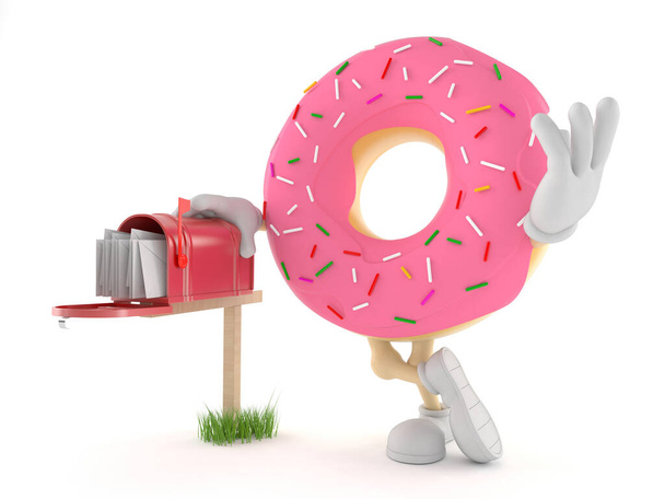 Donut character with mailbox - Photo, Image