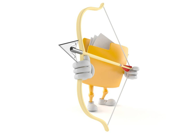 Folder character aiming with bow - Фото, изображение