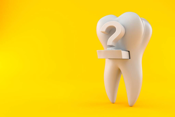 Zahn mit Fragezeichen - Foto, Bild