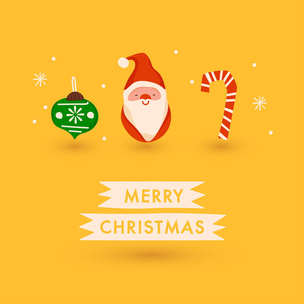 Elementos navideños con plantilla de texto y diseño para tarjetas y diseño de banners: Vector Illustration
 - Vector, imagen