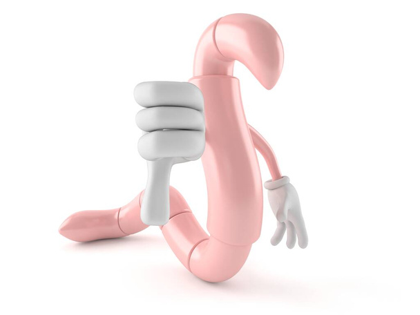 Worm personagem com polegar para baixo
 - Foto, Imagem