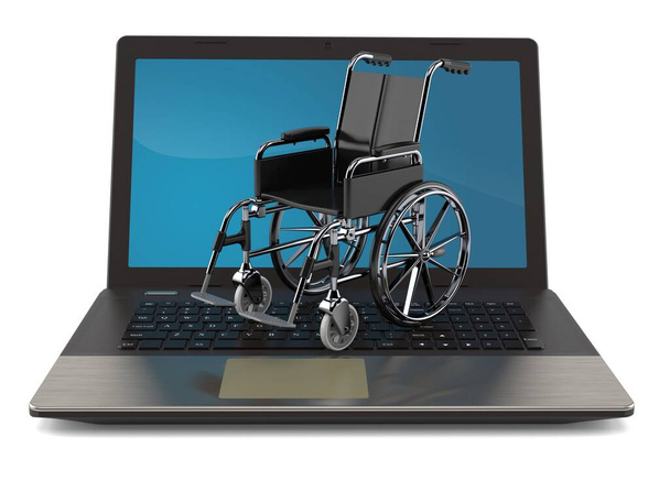 Invalidní vozík s laptopem - Fotografie, Obrázek