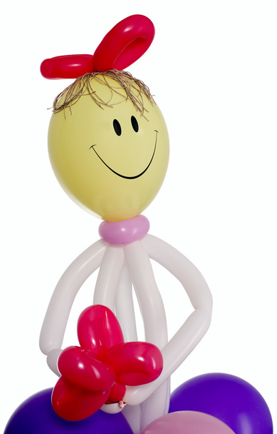 Figura feliz con muchos globos
 - Foto, Imagen