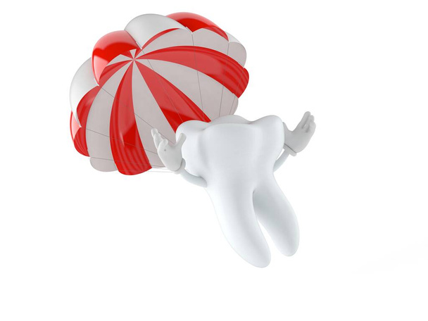 Carácter dental con paracaídas
 - Foto, Imagen