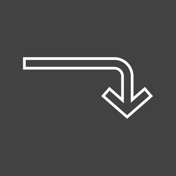 Beautiful Turn Down Line Vector Icon - Vector, Image