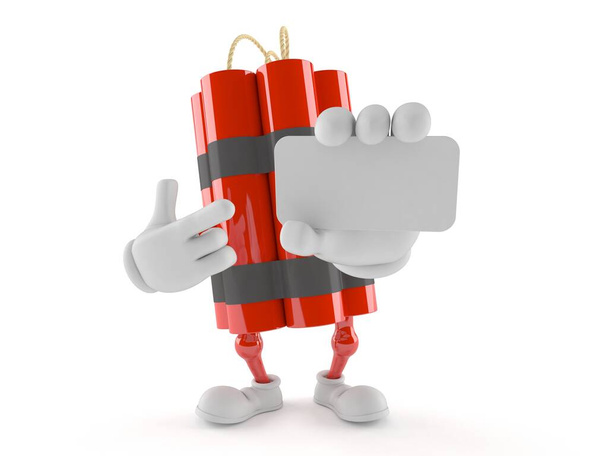 Dynamite character holding blank business card - Photo, Image
