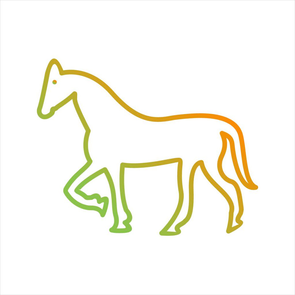 Ícone de vetor de linha de cavalo bonito
 - Vetor, Imagem