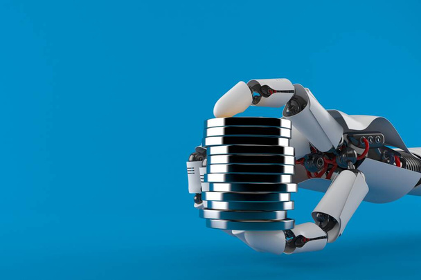 Mano de robot con monedas
 - Foto, Imagen