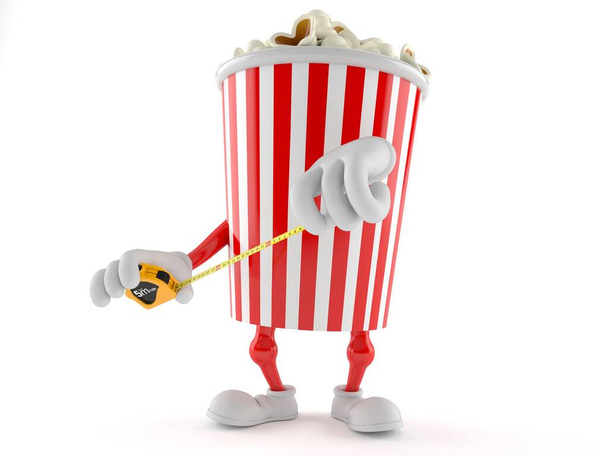 Popcorn-Charakter mit Maßband - Foto, Bild