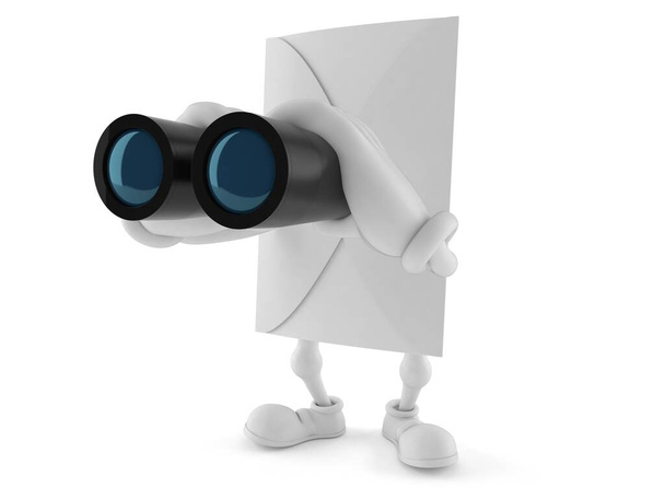Envelope character looking through binoculars - Photo, Image