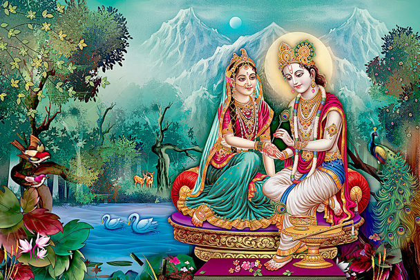 Lord Radha Krishna kaunis taustakuva tausta
  - Valokuva, kuva