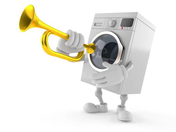 Washer character playing the trumpet - Photo, Image