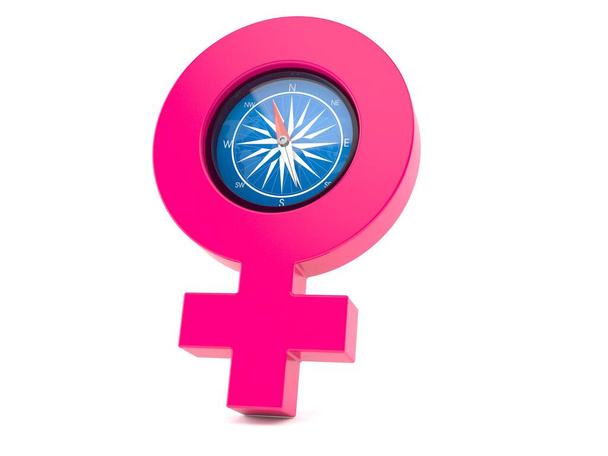 Símbolo de género femenino con brújula
  - Foto, Imagen