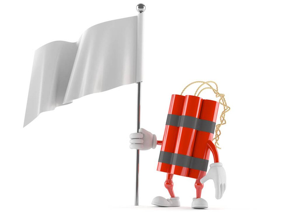 Carácter dinamita con bandera en blanco
 - Foto, imagen