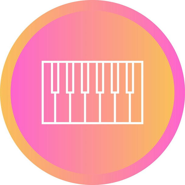 Beautiful Piano Keys Line Vector Icon - ベクター画像