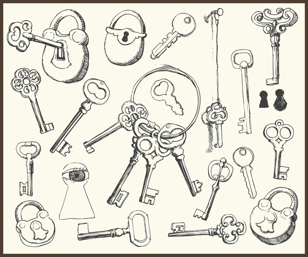 Various kinds of keys - Διάνυσμα, εικόνα