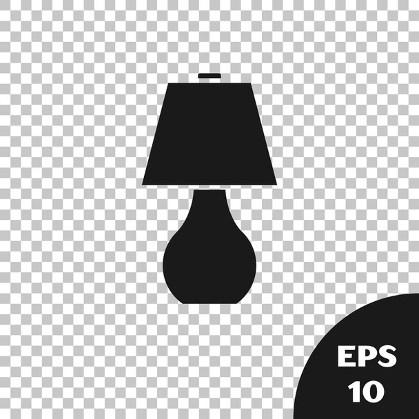 Black Table lamp icon isolated on transparent background. Vector Illustration - Vector, Image