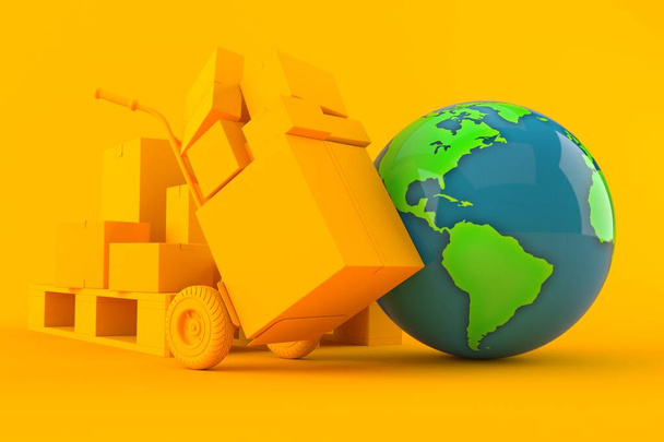 Delivery background with world globe - Photo, Image